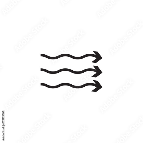 Winding wavy curved arrows. Thin wavy twisty arrow. Vector illustration. EPS 10/AI
