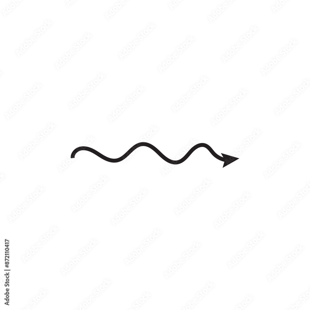 Winding wavy curved arrows. Thin wavy twisty arrow. Vector illustration. EPS 10/AI Winding wavy curved arrows. Thin wavy twisty arrow. Vector illustration. EPS 10/AI