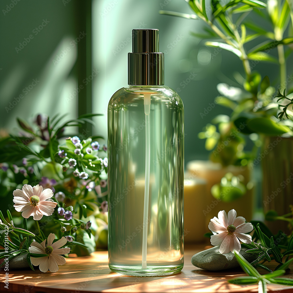 Natural cosmetic skincare mockup Natural cosmetic skincare mockup