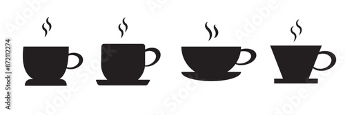 Coffee cup icon set. cup a coffee icon vector.