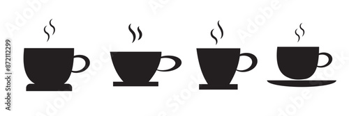 Coffee cup icon set. cup a coffee icon vector.