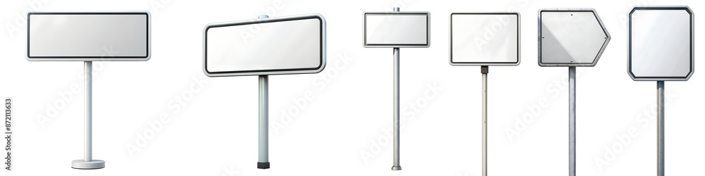 Blank white road signs transparent background PNG file Blank white road signs transparent background PNG file