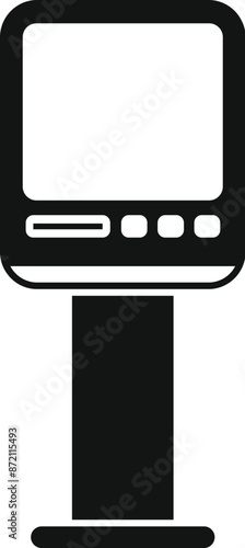 Simple icon of a digital information kiosk showing a blank screen