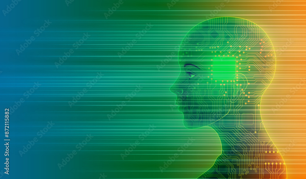 Artificial Intelligence Electronic Circuit Board Humans and High-Tech Future Society Artificial Intelligence Electronic Circuit Board Humans and High-Tech Future Society