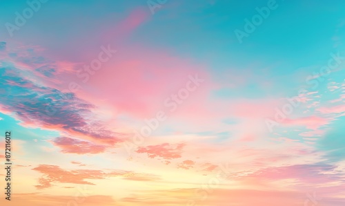 Dreamy Pastel Sunset Sky