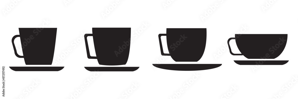 coffee cup icon set vector. cup a coffee sign and symbol coffee cup icon set vector. cup a coffee sign and symbol