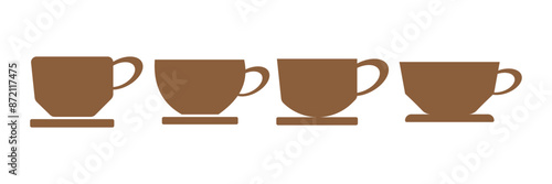 Cup of coffee icon set vector illustration