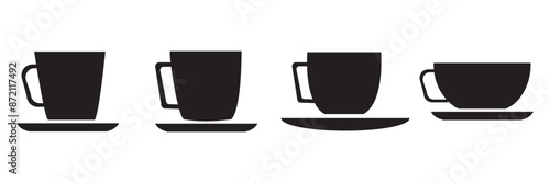 coffee cup icon set vector. cup a coffee sign and symbol