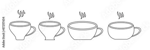 Cup of coffee icon set vector illustration