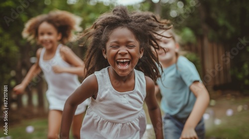 Diverse group of children playing together, symbolizing the hope for a future free from discrimination and inequality © Mars0hod