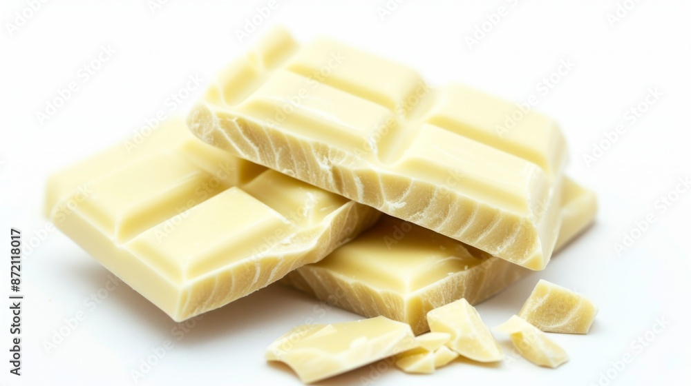 White Milk Chocolate isolated on white background White Milk Chocolate isolated on white background