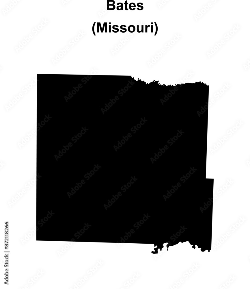 Bates County (Missouri) blank outline map Bates County (Missouri) blank outline map