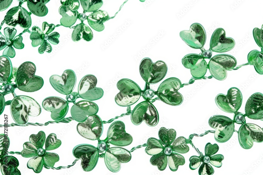 An up-close view of traditional shamrocks for St. Patrick's Day in Ireland. Illustration on a clear white background --ar 3:2 --style raw Job ID: 353958df-0d72-4475-bb3a-e434b3f2a5e2 An up-close view of traditional shamrocks for St. Patrick's Day in Ireland. Illustration on a clear white background --ar 3:2 --style raw Job ID: 353958df-0d72-4475-bb3a-e434b3f2a5e2
