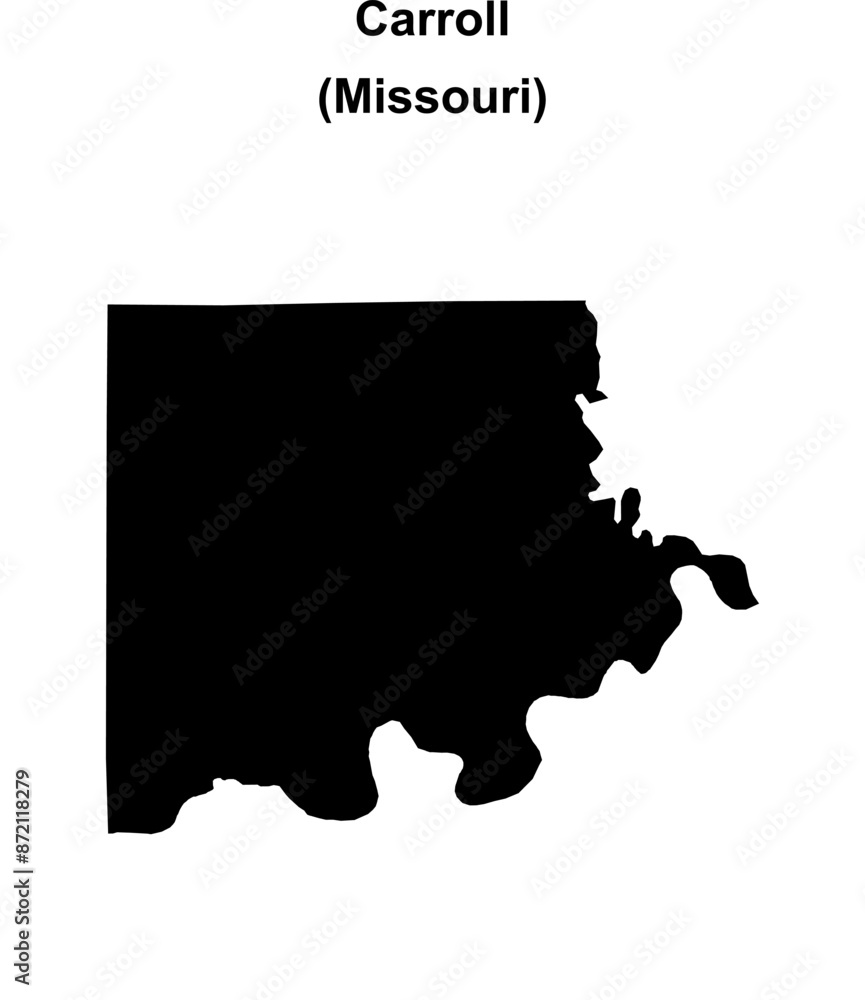 Carroll County (Missouri) blank outline map Carroll County (Missouri) blank outline map