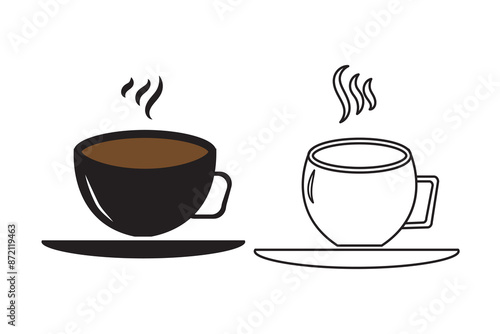 Coffee cup icon set. cup a coffee icon vector.