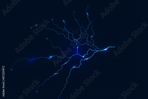 Light blue isolated vector lightning png.