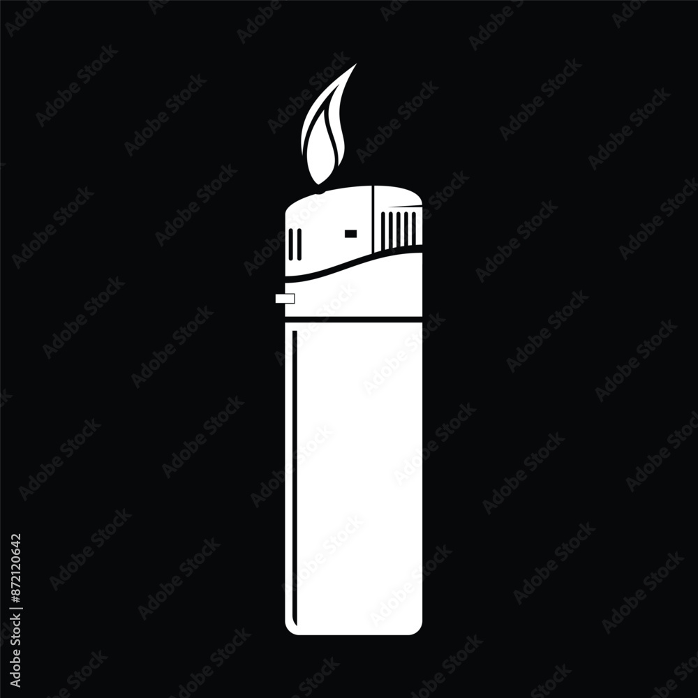 Gas lighter icon vector illustration on black background Gas lighter icon vector illustration on black background