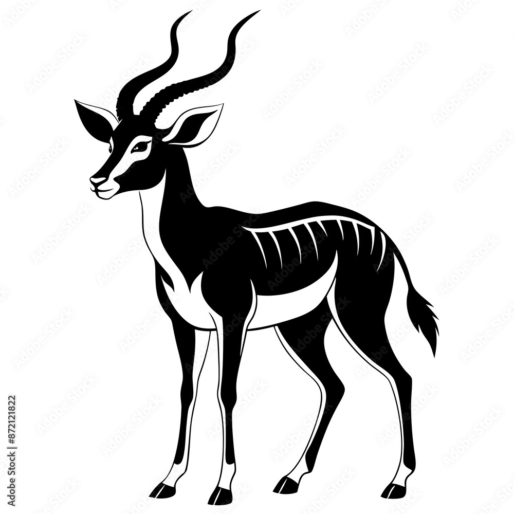 Fototapeta premium Antelope vector silhouette illustration