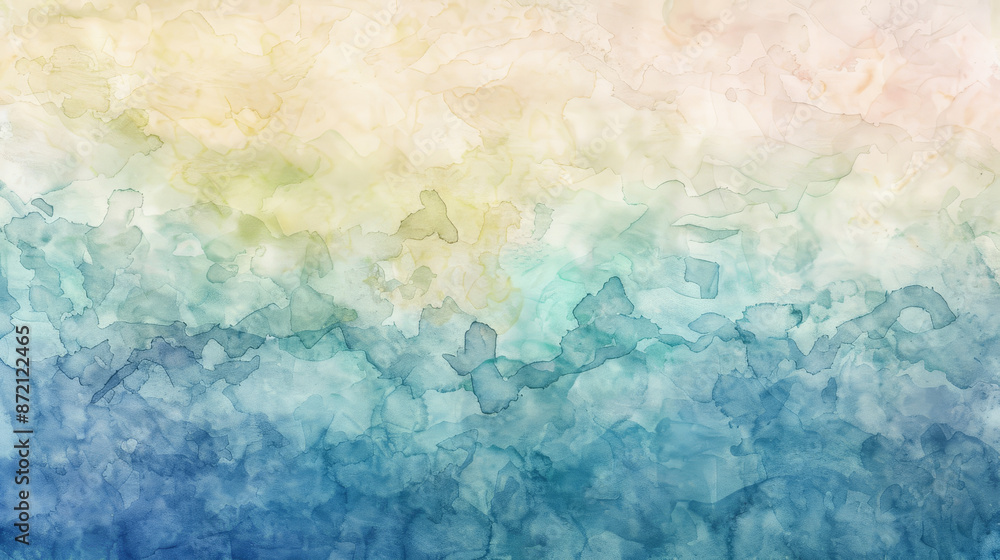 Obraz premium A painting of a beach with a blue and green background