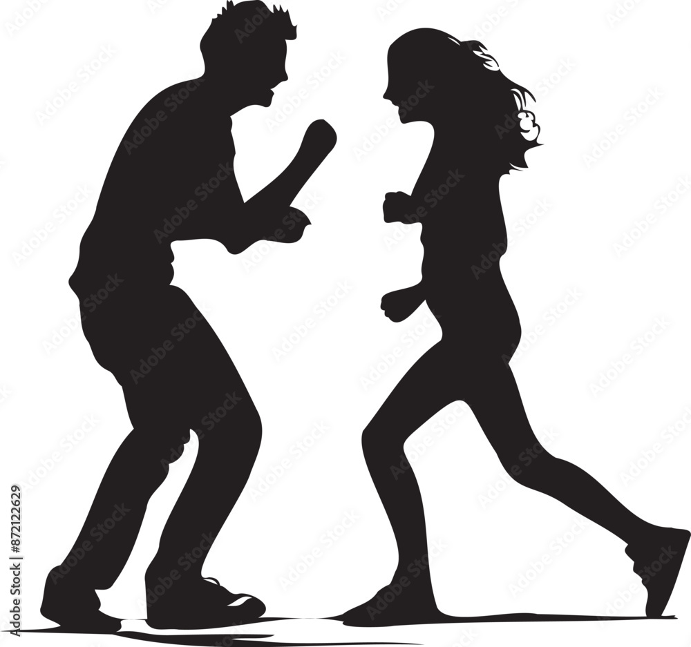 Young couples dancing black silhouette Young couples dancing black silhouette