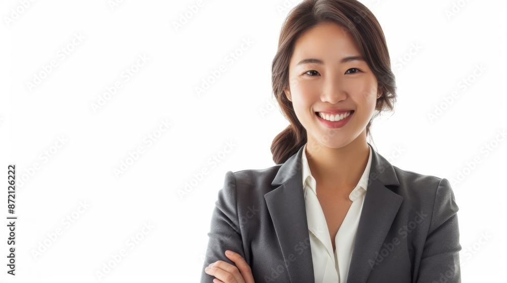 Professional young business Asian woman smiling isolated on white background Professional young business Asian woman smiling isolated on white background