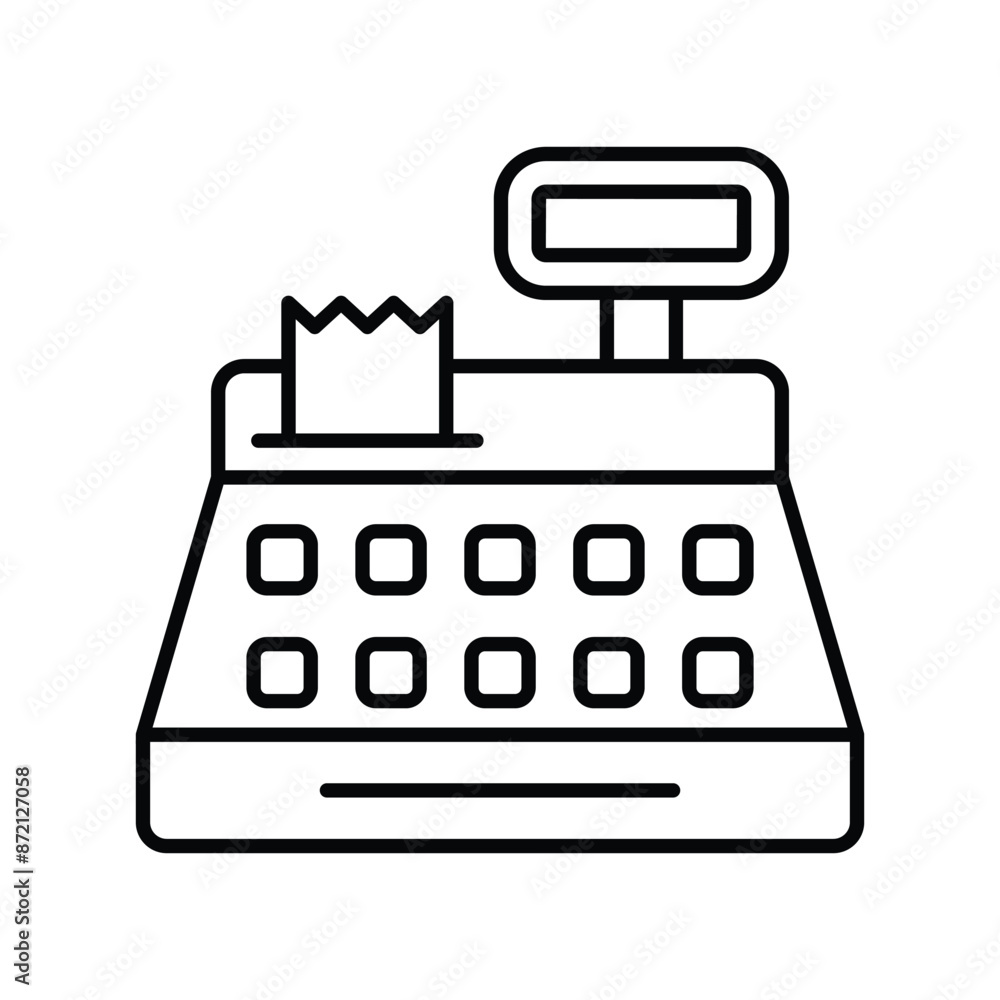 cash register icon with white background vector stock illustration cash register icon with white background vector stock illustration