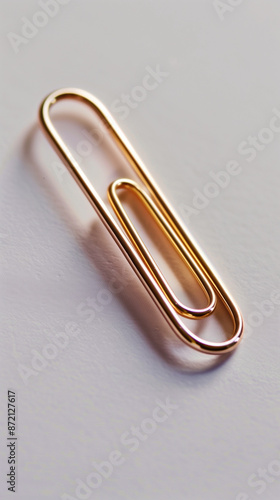 golden paper clip isolated