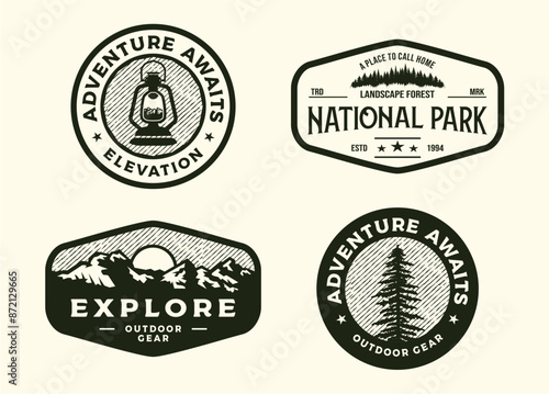 RETRO VINTAGE FISHING OUTDOOR ADVENTURE LOGO BADGE PATCH FOR HAT, T-SHIRT,  STICKER
