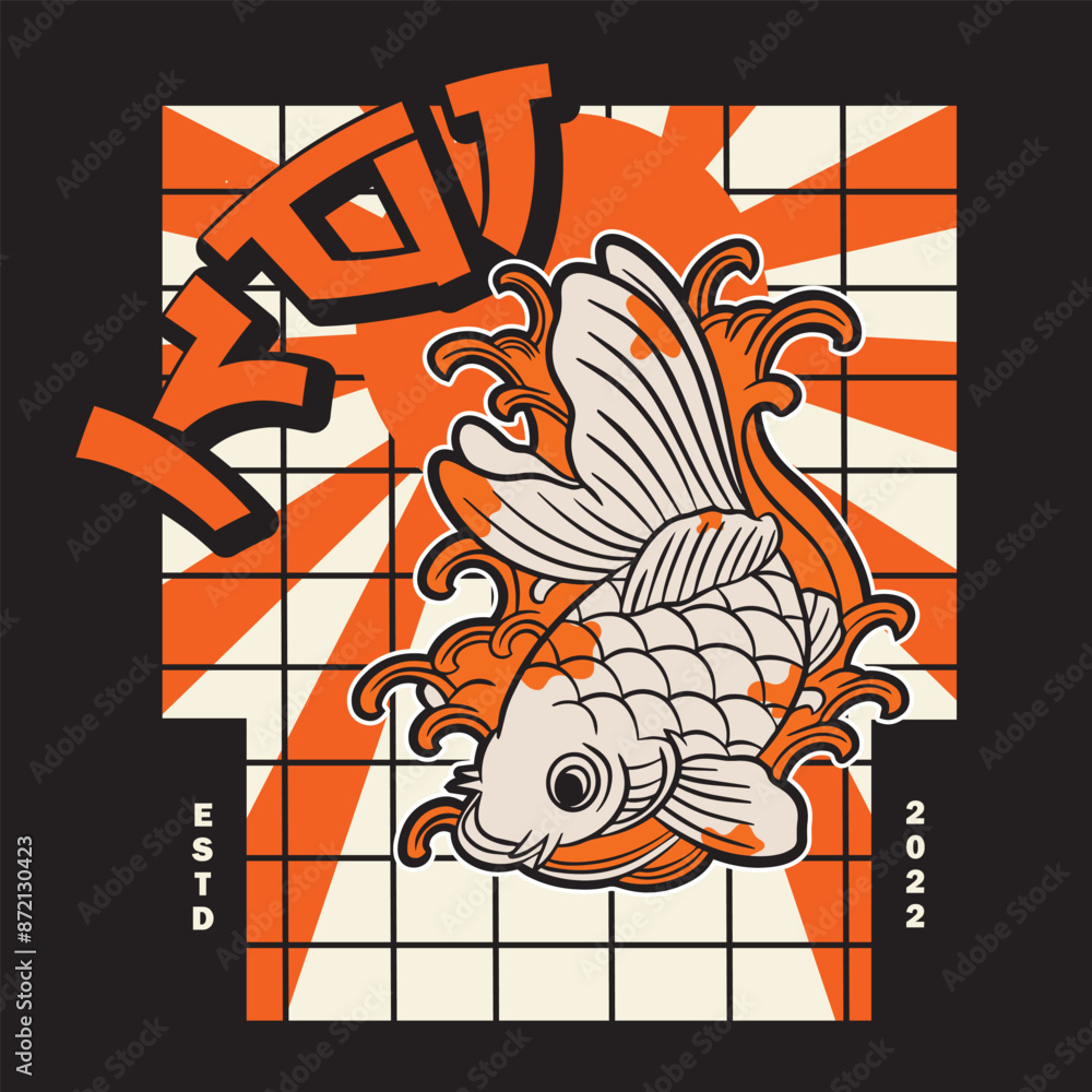 Fototapeta premium Free Vector | Flat design koi fish logo design 
