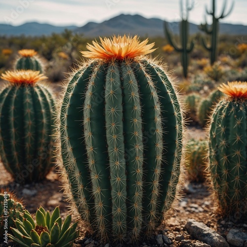 Living in Extremes: A Cactus Thriving in the Harsh Desert photo