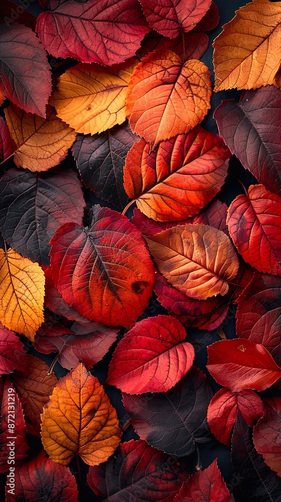 Bright Dew-Covered Autumn Leaves Bright Dew-Covered Autumn Leaves