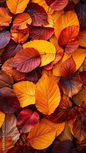 Wallpaper Mural Wet Fall Foliage in Close-Up Torontodigital.ca