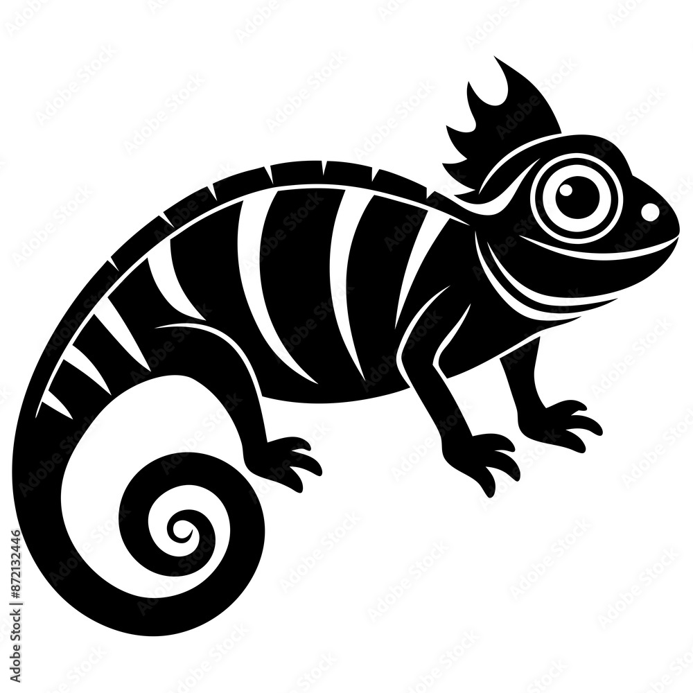 Chameleon vector silhouette Chameleon vector silhouette