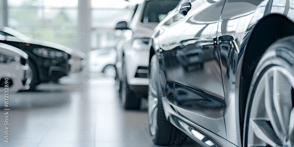 New cars on display in showroom awaiting sale to customers. Concept Car Showroom, New Models, Vehicle Display, Customer Options, Sales Opportunity New cars on display in showroom awaiting sale to customers. Concept Car Showroom, New Models, Vehicle Display, Customer Options, Sales Opportunity