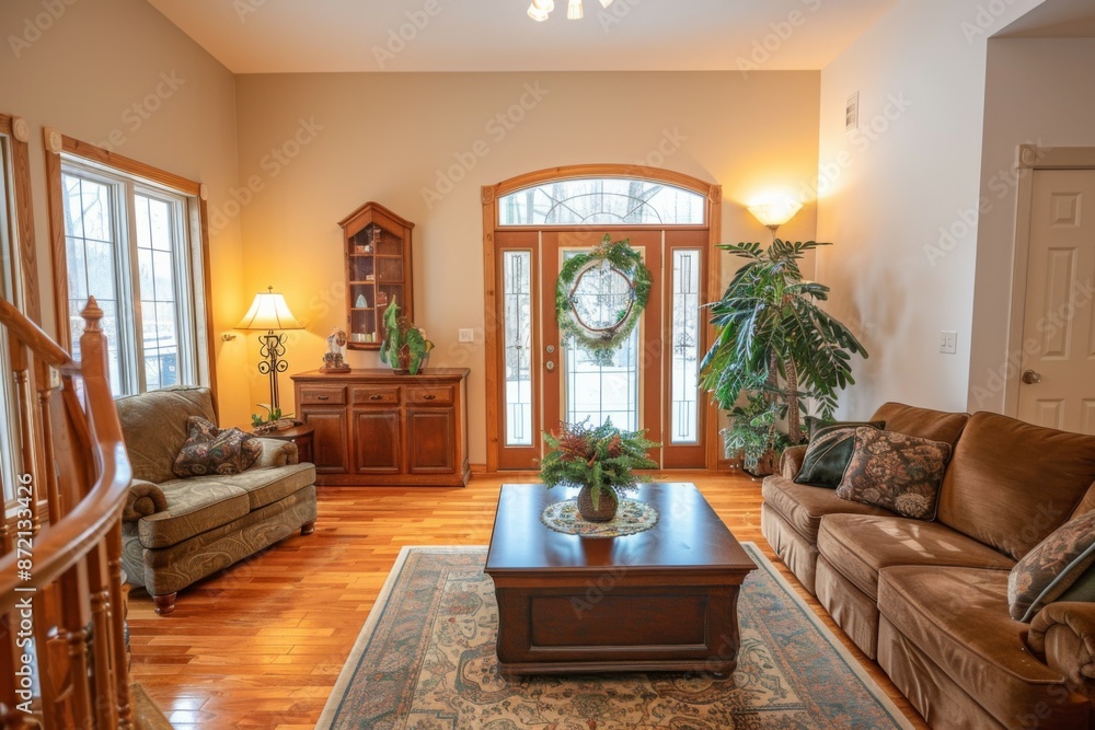 Cozy Living Room with Warm Lighting and Decor Cozy Living Room with Warm Lighting and Decor