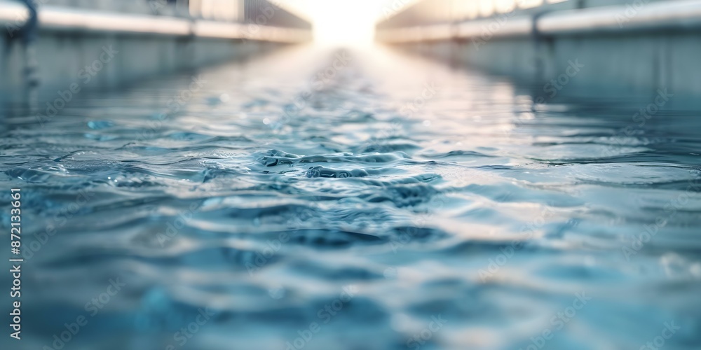 Implementing Sustainable Water Management Practices at a Contemporary Industrial Facility. Concept Water Conservation, Industrial Sustainability, Efficient Practices, Contemporary Technology