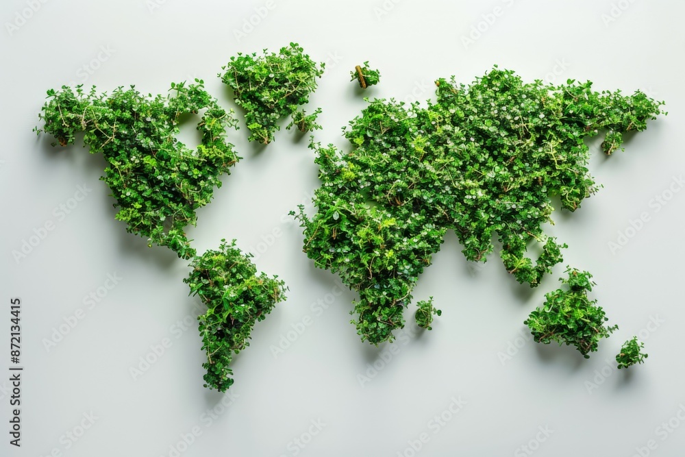 World Map Made of Green Plants World Map Made of Green Plants