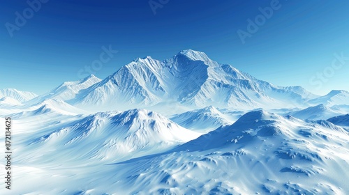 Wallpaper Mural Snowy Mountain Range Under a Clear Blue Sky Torontodigital.ca