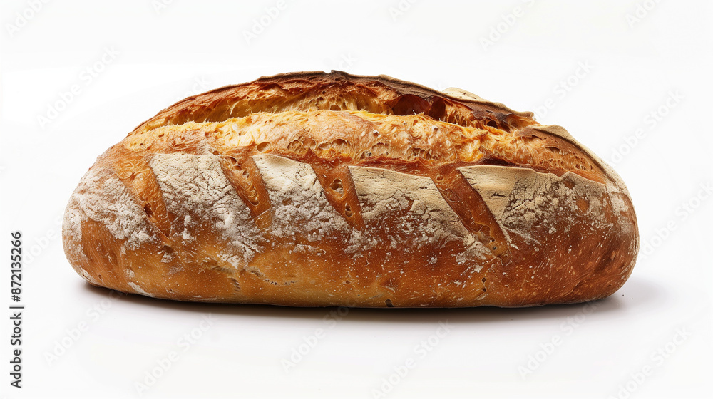 loaf of bread on a white background freshly cut bread on white background with frosting on top loaf of bread on a white background freshly cut bread on white background with frosting on top