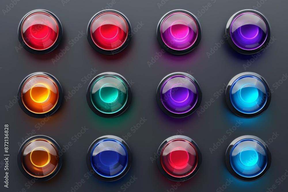 Colorful Modern Buttons Colorful Modern Buttons