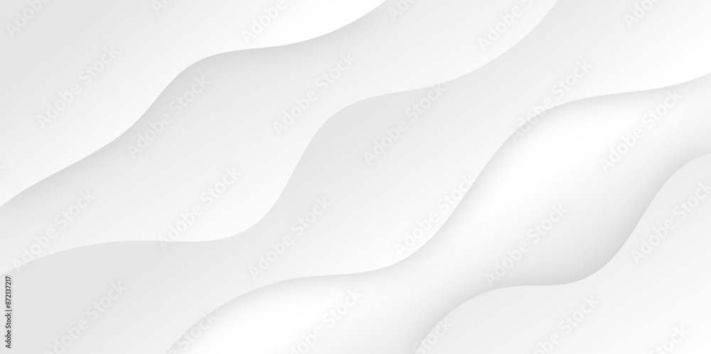 White and light gray abstract wave gradient luxury texture paper wave background. Smooth and clean modern abstract wave curve line banner background design. Vector illustration. White and light gray abstract wave gradient luxury texture paper wave background. Smooth and clean modern abstract wave curve line banner background design. Vector illustration.