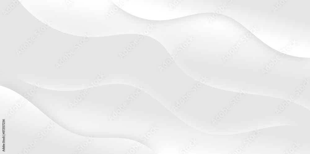 White and light gray abstract wave gradient luxury texture paper wave background. Smooth and clean modern abstract wave curve line banner background design. Vector illustration. White and light gray abstract wave gradient luxury texture paper wave background. Smooth and clean modern abstract wave curve line banner background design. Vector illustration.