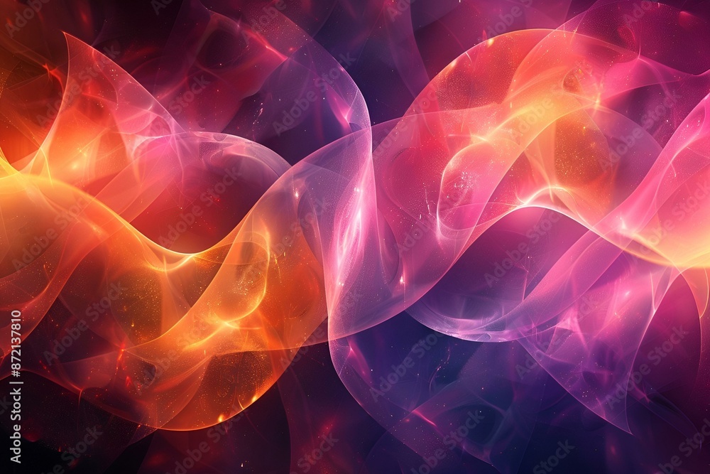 Obraz premium Colorful abstract flames swirling on a dark backdrop.
