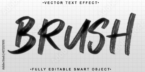 Black Brush Vector Fully Editable Smart Object Text Effect