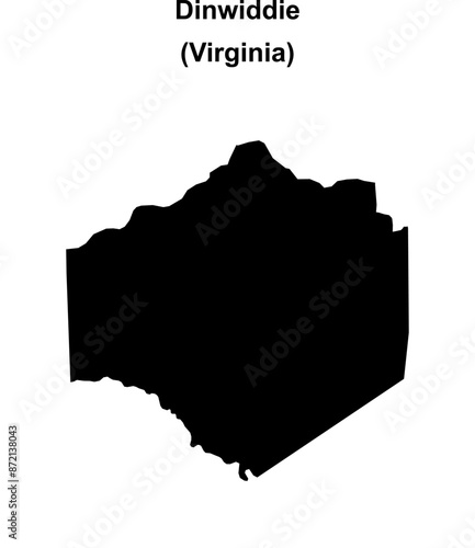 Dinwiddie County (Virginia) blank outline map photo