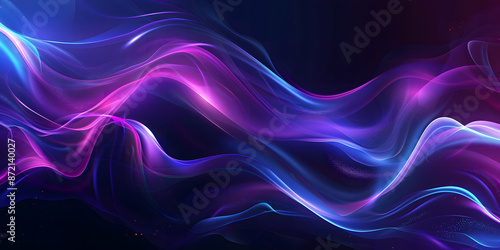 Wallpaper Mural Dark Blue and Violet Abstract Background. Colorful Banner with Fluid Wave, Gradient Ombre, Neon Glow, and Bright Light Elements. Dynamic Design for Templates, Prints, and Artwork design Torontodigital.ca