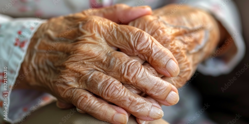 Fototapeta premium Close-up of Wrinkled Hands
