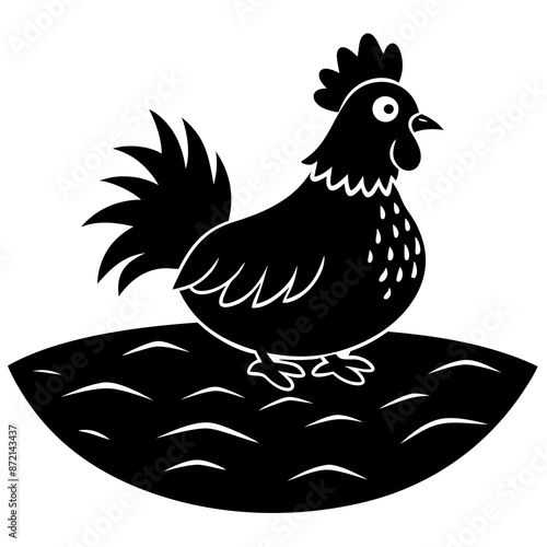 Frizzle Chicken silhouette vector illustration