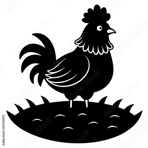 Frizzle Chicken silhouette vector illustration
