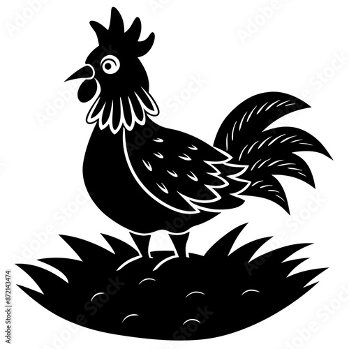Frizzle Chicken silhouette vector illustration